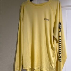 Columbia Soft Yellow Long Sleeve Dri Fit Tee